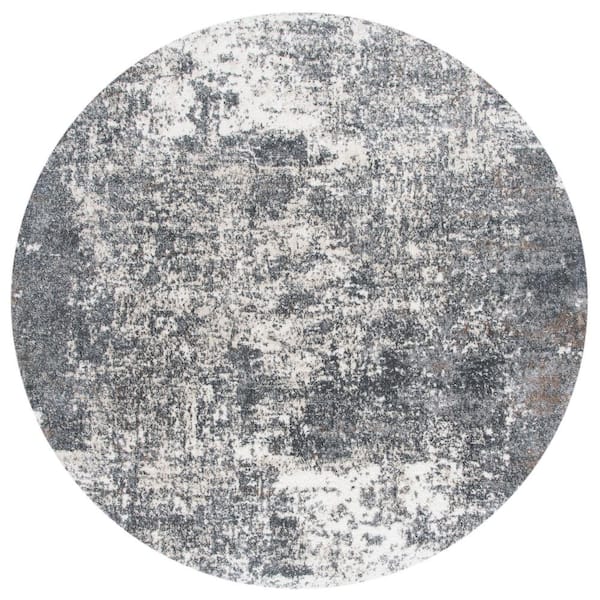 SAFAVIEH Aston Gray/Ivory 7 ft. x 7 ft. Distressed Abstract Round Area Rug  ASN705F-7R - The Home Depot