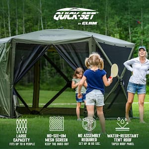 Escape Portable 4-Person Camping Outdoor Gazebo Canopy Shelter Tent, Green