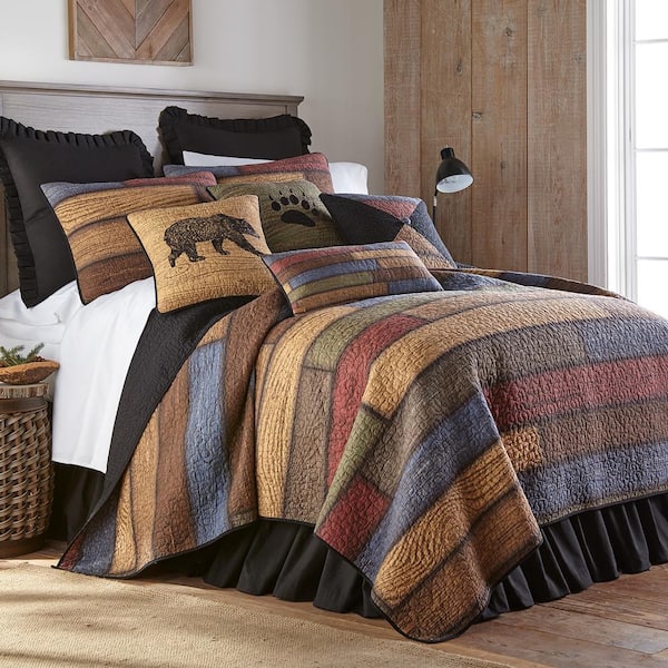 DONNA SHARP 3-Piece Oakland Gold Cotton King Quilt Set