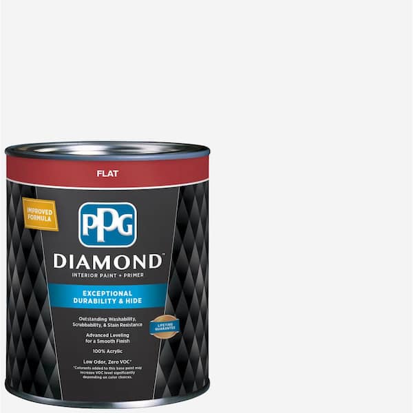 Glidden Diamond 1 qt. Pure White Base 1 Flat Interior Paint with Primer PPG5311004 The Home