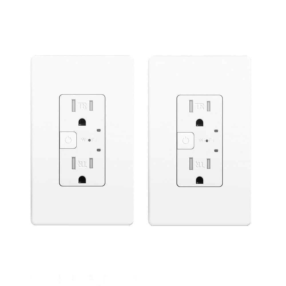15A Tamper-Resistant Smart Wall Outlet with Alexa, Google Assistant, Timer and Schedule in White - (2-Pack) price history on PriceWatchPro