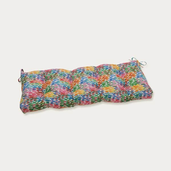Pillow Perfect Novelty Rectangular Outdoor Bench Cushion in Blue