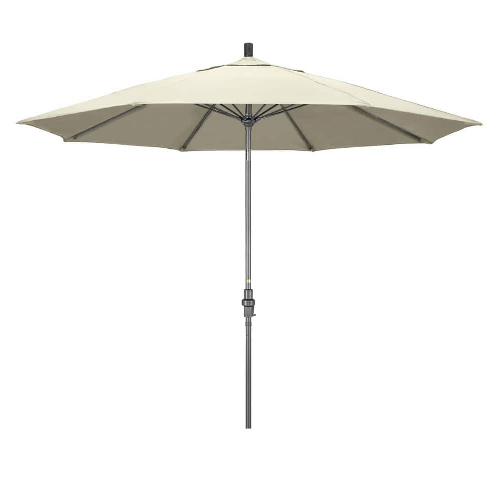 11 ft. Grey Aluminum Market Patio Umbrella Fiberglass Ribs Collar Tilt Crank Lift in Canvas Sunbrella price history on PriceWatchPro