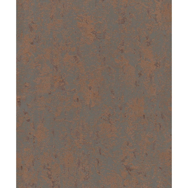 Unbranded Distressed Concrete Copper Metallic Highlight Finish Vinyl on Non-Woven Non-Pasted Wallpaper Roll