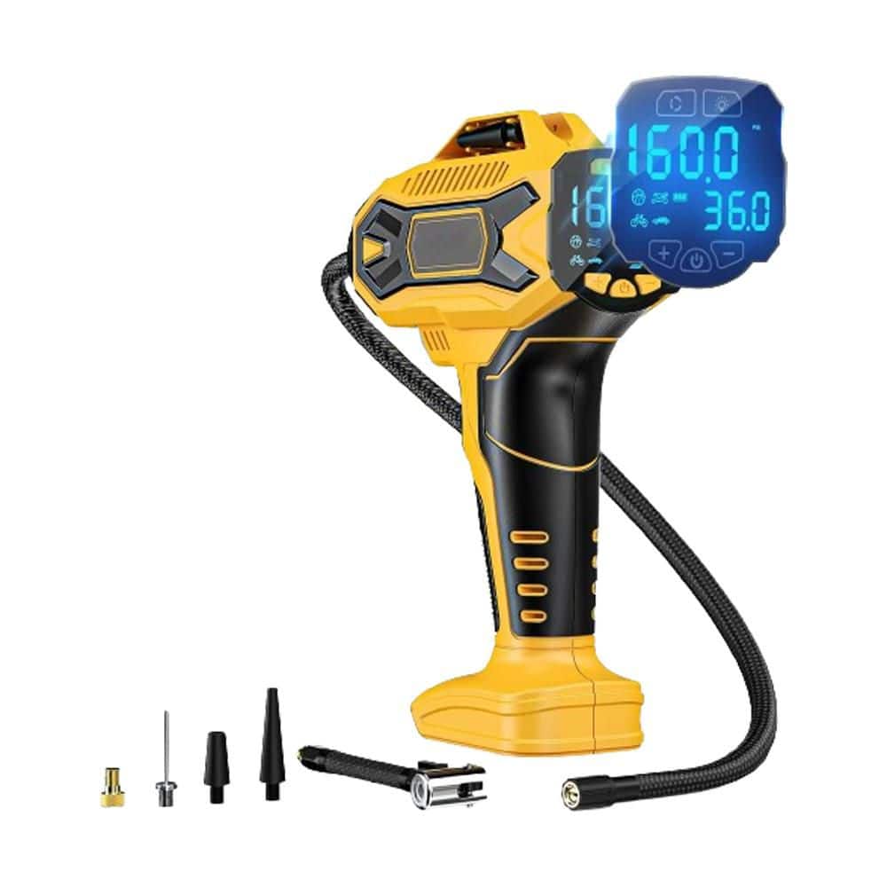 Cordless Tire Inflator 160 PS Portable Electric Air Compressor Compatible with 20-Volt Battery Air Pump with LCD Gauge price history on PriceWatchPro
