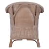 Back view of the gray wicker armchair.