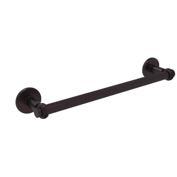 Allied Brass Continental Collection 24 in. Wall Mounted Towel Bar with Twist Detail in Oil Rubbed Bronze