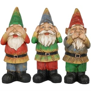 Hear No Evil Speak No Evil See No Evil 3-Wise Garden Statues (Set of 3)