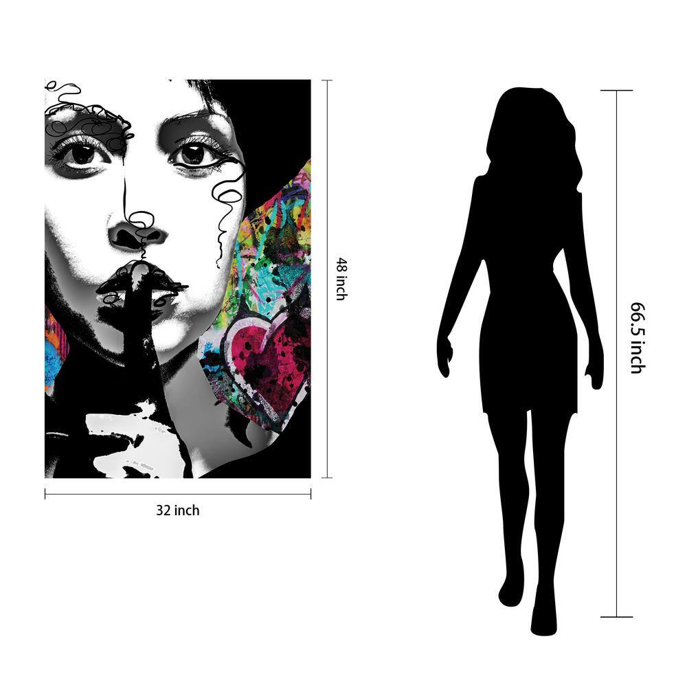 Secrets Abstract Multicolor Tempered Glass Wall Art, 48" x 32"