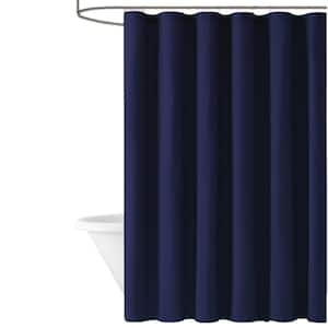 Everyday Navy 72 in. W x 72 in. L Microfiber Polyester Shower Curtain