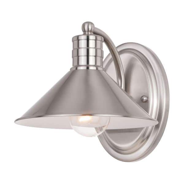 VAXCEL Akron 8 in. W 1-Light Bathroom Vanity -Light Fixture, Metal ...