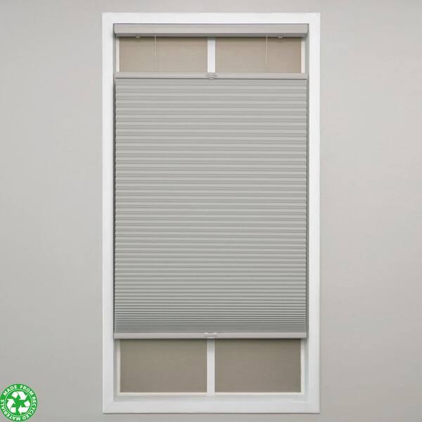 Eclipse Gray Cloud Cordless Blackout Polyester Top Down Bottom Up Cellular Shades - 29.5 in. W x 64 in. L