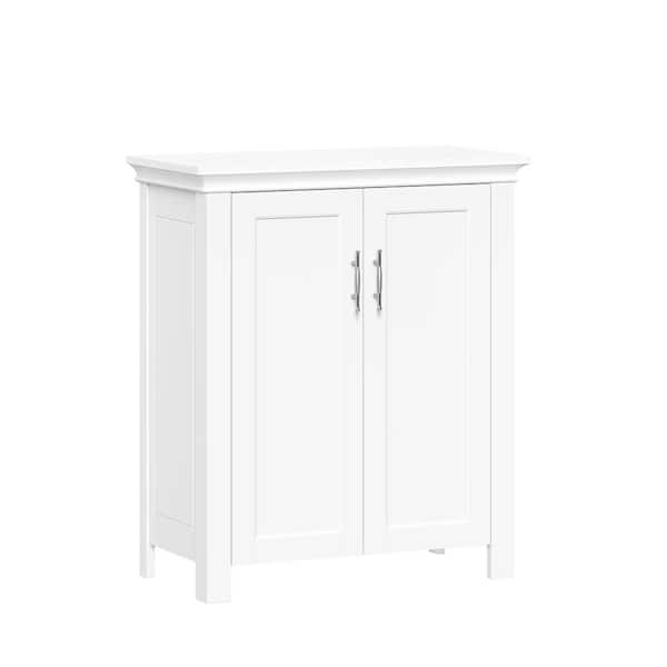 Somerset 23.75 in. W x 11.81 in. D x 27.63 in. H White 2-Door Bathroom Storage Cabinet Organizer with Adjustable Shelf