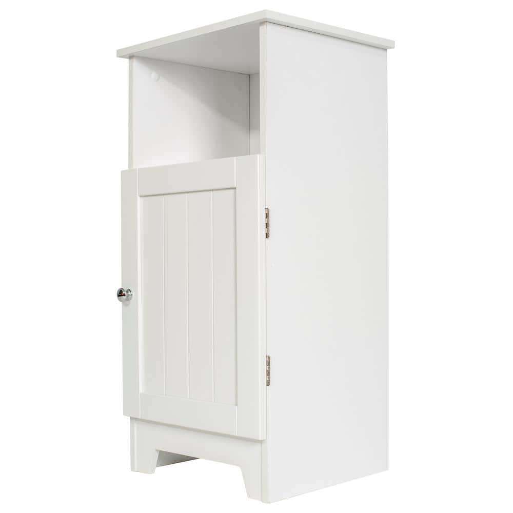 White MDF Single Door Cabinet with Adjustable Shelving