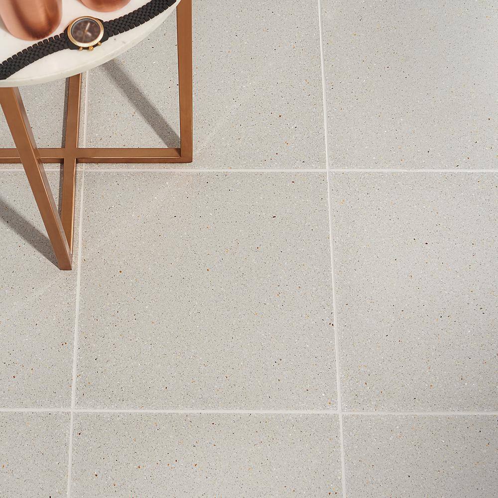 Durham Taupe Polished Terrazzo Cement Floor and Wall Tile