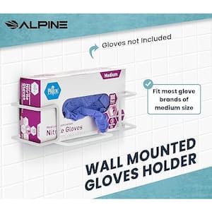 White Single Box Capacity Wire Wall Mount Glove Dispenser (7-Pack)