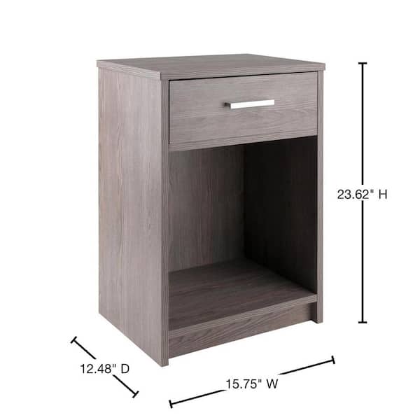 WINSOME WOOD Rennick 15.75 in. W Oyster Gray Rectangle Accent Table - image 3