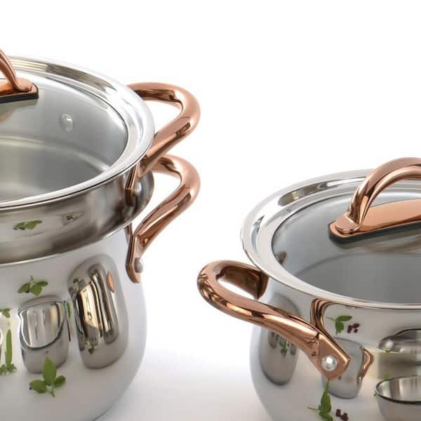 Garonne Gold and Grey Pots Set - 6.7 + 5.4 inch