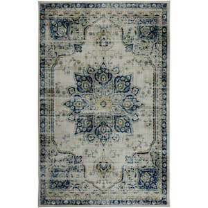 Empearal Navy 5 ft. x 8 ft. Oriental Area Rug