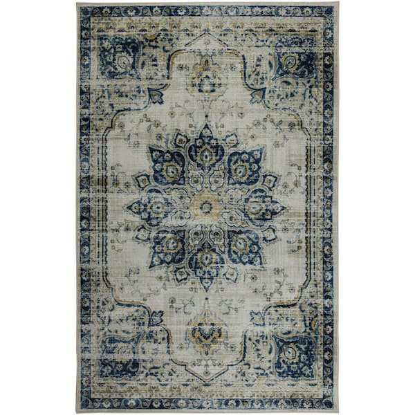 Mohawk Home Empearal Navy 5 ft. x 8 ft. Oriental Area Rug