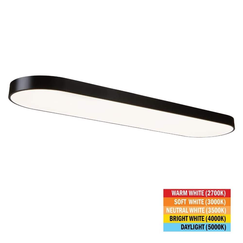 4 ft. x 12 in. Black LED Flush Mount Ceiling Light Fixture 2700K 3000K 3500K 4000K 5000K 4500 Lumens 55-Watt 120-Volt price history on PriceWatchPro