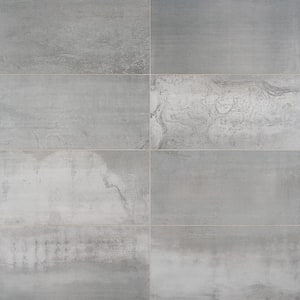 Hempstead Silver 11.61 in. x 23.62 Matte Porcelain Floor and Wall Tile (9.68 sq. ft./Case)