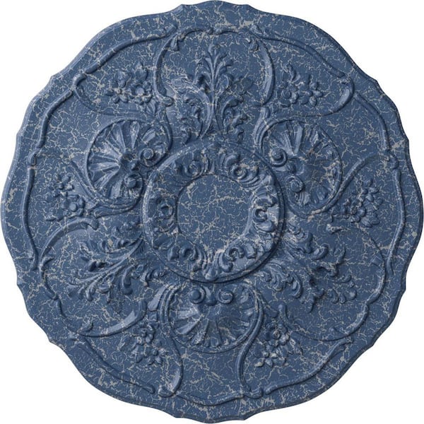 Ekena Millwork 22-1/2 in. x 1-1/2 in. Cornelia Urethane Ceiling Medallion (Fits Canopies upto 4 in.), Americana Crackle