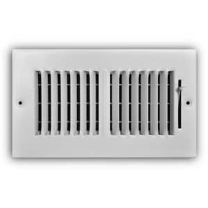 8 in. x 4 in. 2-Way Steel Wall/Ceiling Register in White