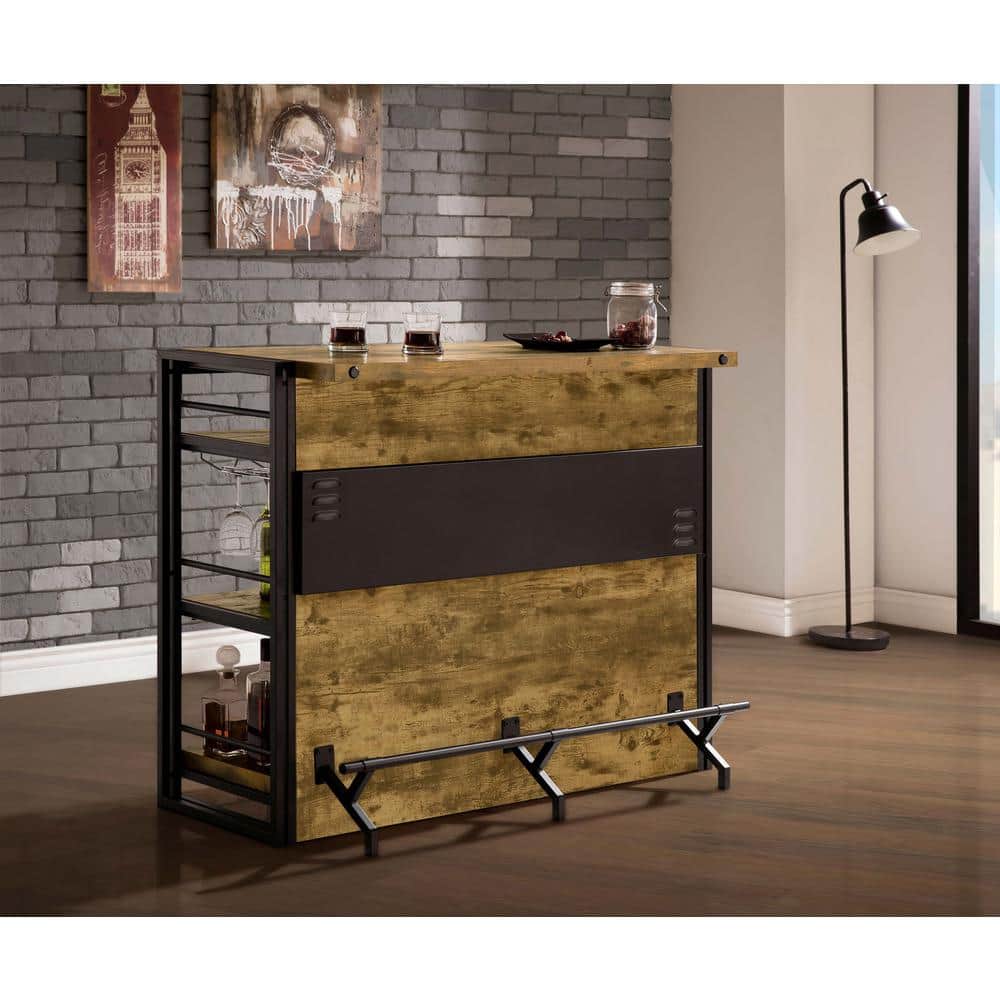 Antique Nutmeg and Dark Bronze Industrial Bar Unit