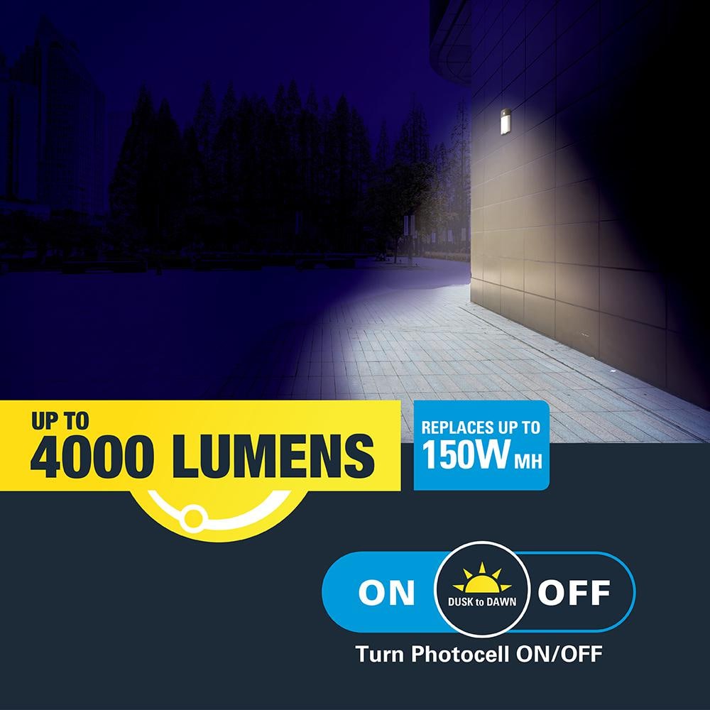 Bronze LED Dimmable Mini Wall Pack with Dusk to Dawn Sensor