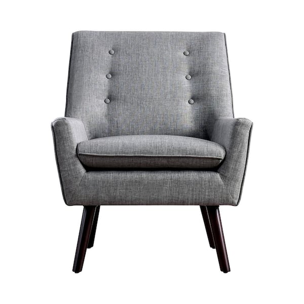 Furniture of America Pascale Light Gray Tufted Armchair