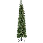 7 ft. Pre-Lit Curtis Pine Pencil Slim Artificial Christmas Tree with LED Lights