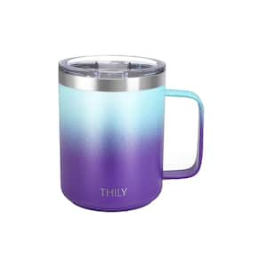 Vacuum 12 oz. Purple and Blue Insulated Stainless Steel Coffee Mug with Spill Proof