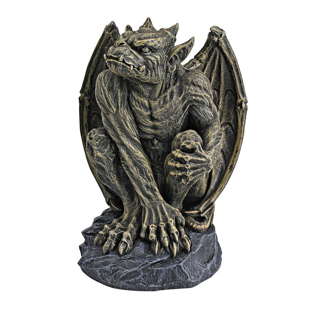 Silas Medium Gray Resin Gothic Gargoyle Sentry Statue