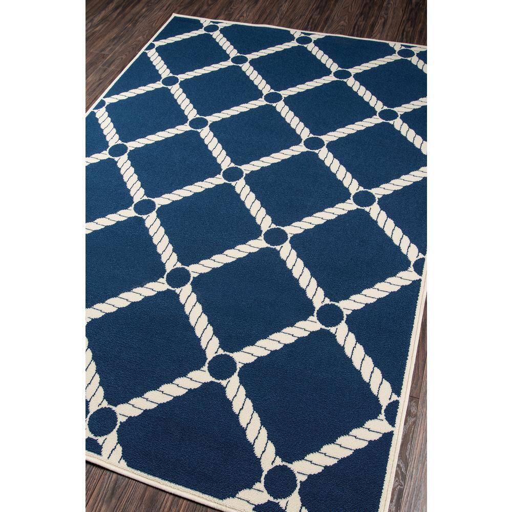 Navy Blue Rectangular Synthetic Indoor Outdoor Rug 6'7" x 9'6"