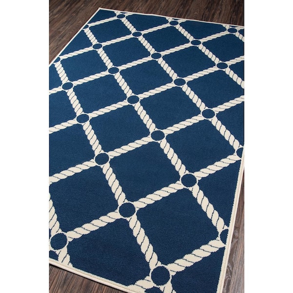 Baja Nautical Rope Navy 6 ft. 7 in. x 9 ft. 6 in. Indoor/Outdoor Area Rug