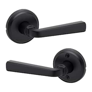 Trafford Matte Black Reversible Hall Closet Bedroom Passage Door Handle with Microban Antimicrobial Technology