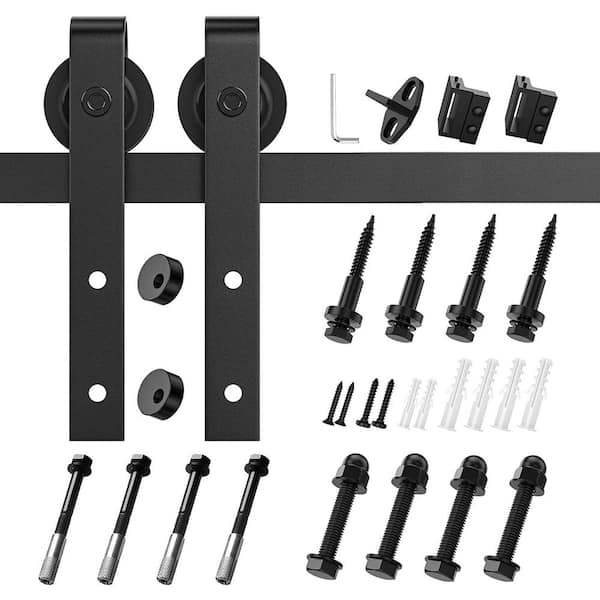 Movisa 5 ft./60 in. J-Shaped Single Barn Door Hardware Kit MVTA30Z ...