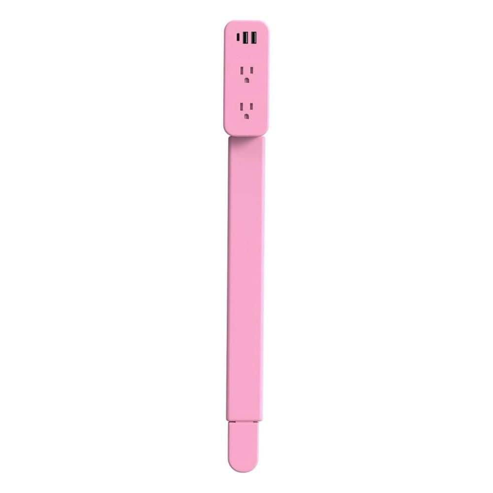 2-Outlet Surge Protector, 2 USB-A, 1 USB-C Ports, 180° Rotating Extendable Wall Outlet Extender, Pink price history on PriceWatchPro