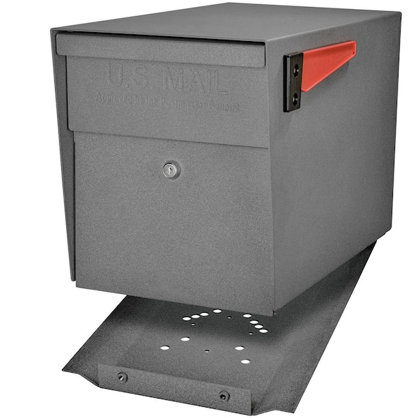 Mail Boss Locking Post-Mount Mailbox with High Security Reinforced Patented Locking System, Granite