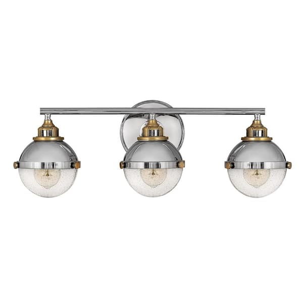 Fletcher 25.0 in. 3 Light Polished Nickel Vanity Light