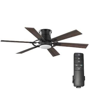 Makenna 52 in. White Color Changing Integrated Indoor LED Matte Black Smart Hubspace Ceiling Fan with Light and Remote