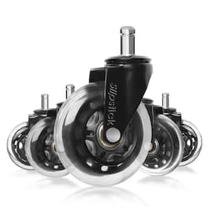 3 in. Black Rollerblade Office Chair Caster Wheels (5-Pack)