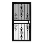 30 in. x 80 in. Estate Black Recessed Mount All Season Security Door with Insect Screen and Glass Inserts
