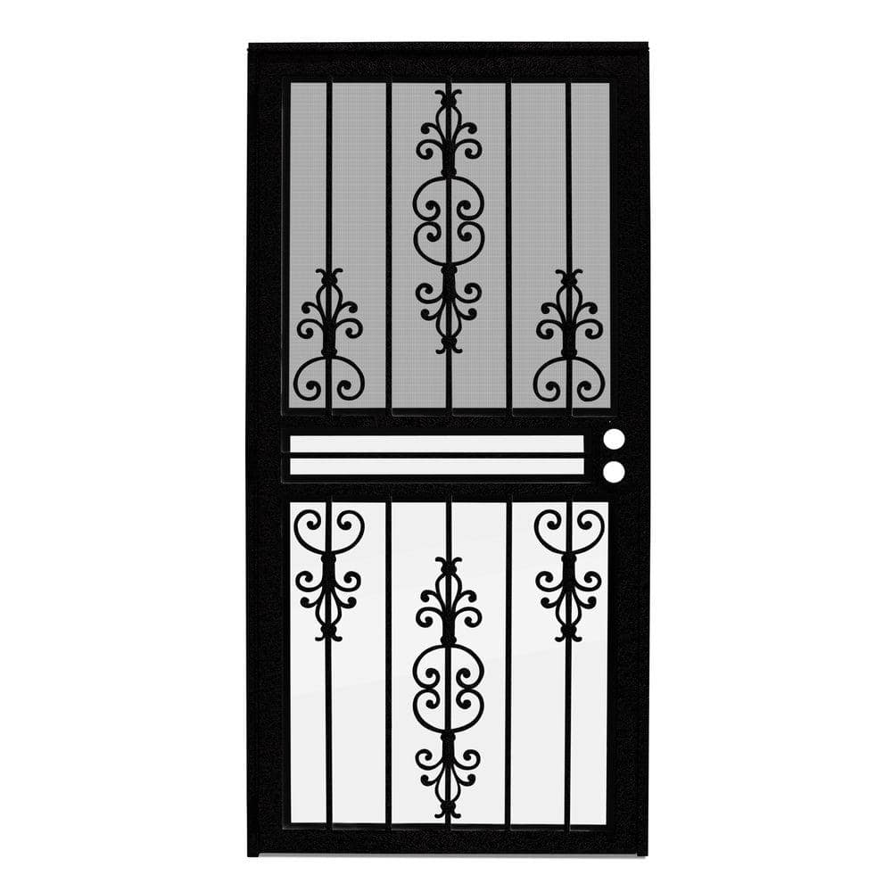 Unique Home Designs 36 in. x 80 in. Estate Black Recessed Mount All Season  Security Door with Insect Screen and Glass Inserts IDR0310036BLK - The Home  Depot