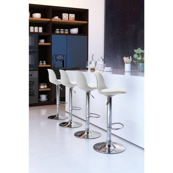 ZUO Gremlin 32.7 in. White Bar Chair