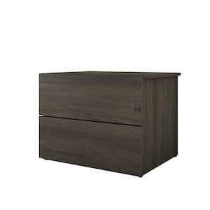 Apollo 2 Drawer Bark Grey Nightstand 23.75 in W x 18 in. H x 18.75 in. D