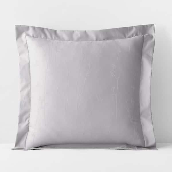 The Company Store Legends Luxury Jacquard Light Gray Supima Wrinkle-Free Cotton Euro Sham
