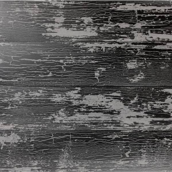 Wood 11/32 in. x 5.5 in. x 47.5 in. Distressed Black Wood Panels (6-Pack)