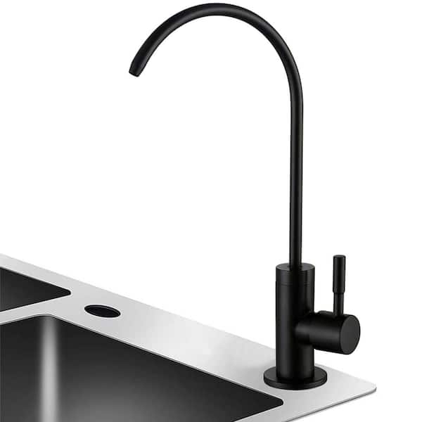 ruiling Lead-free Single-Handle Beverage Faucet in Stainless Steel Matte Black Fit for Reverse Osmosis System